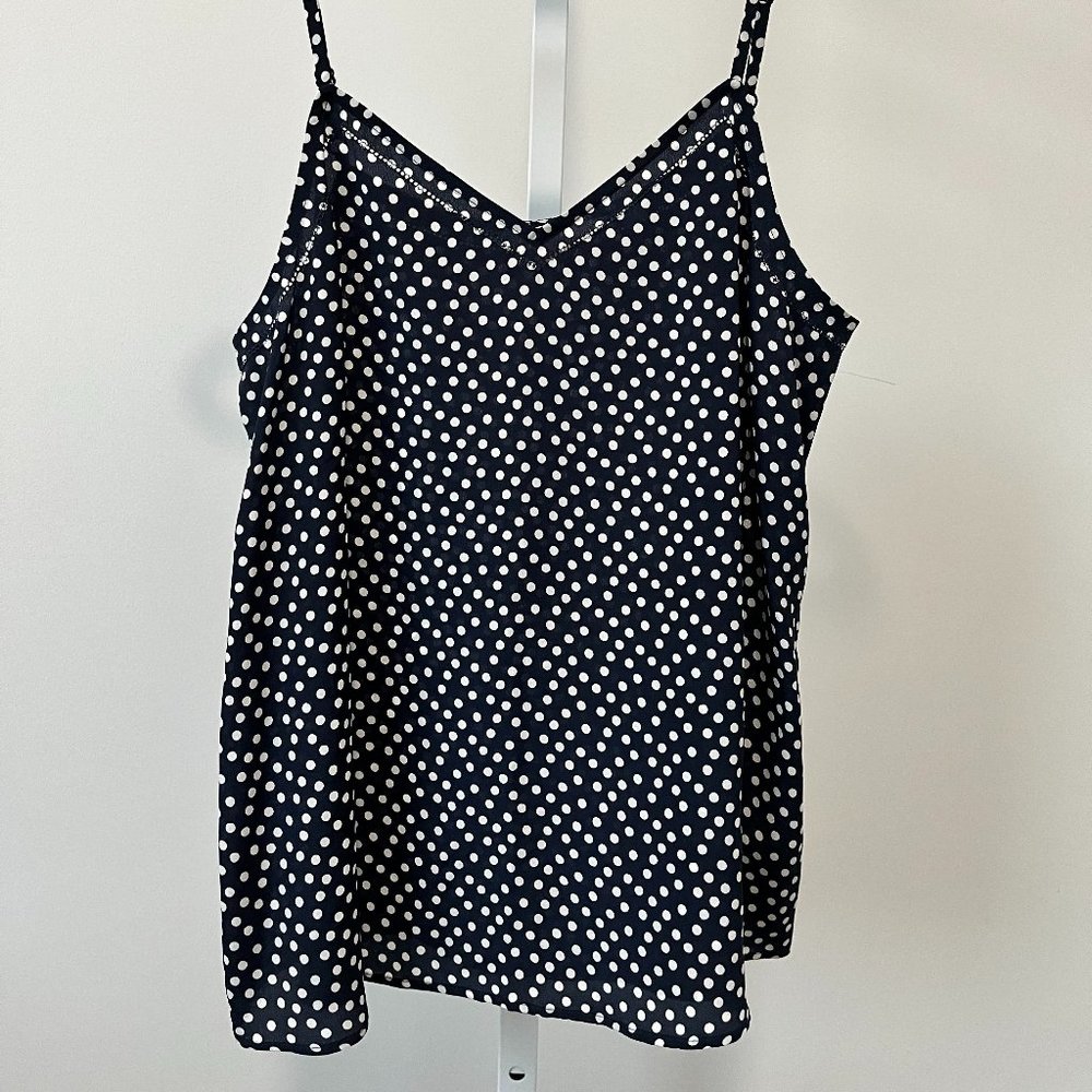 Boden Polka Dot Navy and White Tank size 6